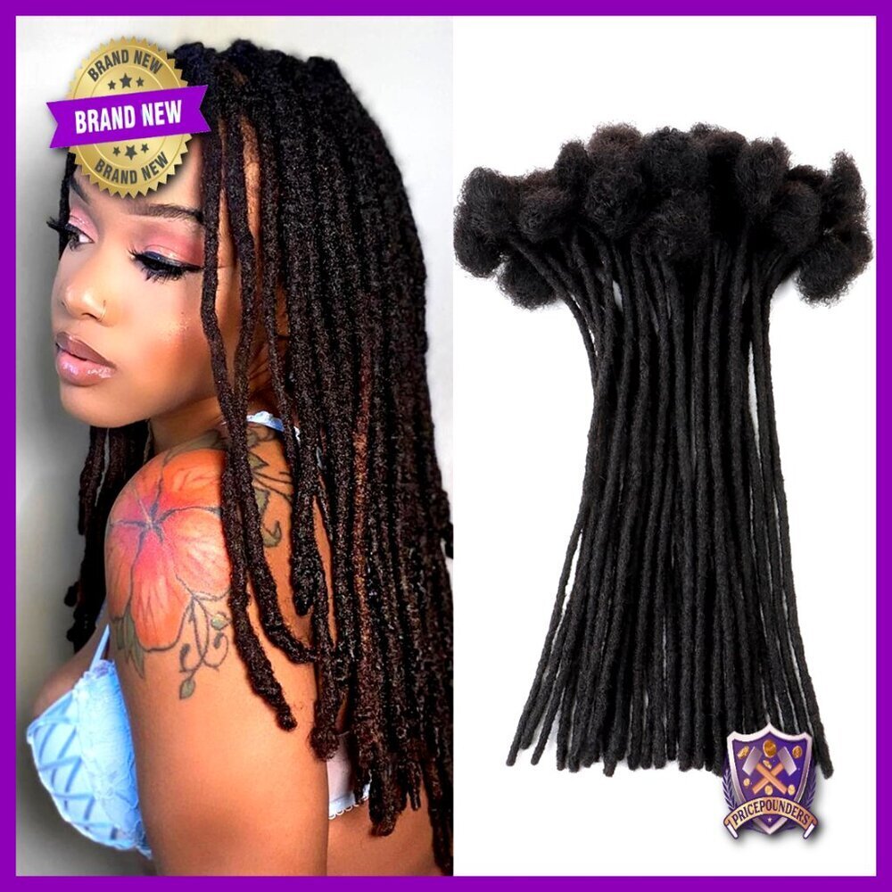 Human Hair Locs Extensions Handmade Dreadlocks Soft Lightweight Installable